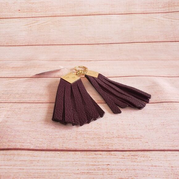 Michael Kors Pyramid Studded Tassels Pebbled Leather Keychain Handbag Charm - Picture 4 of 10